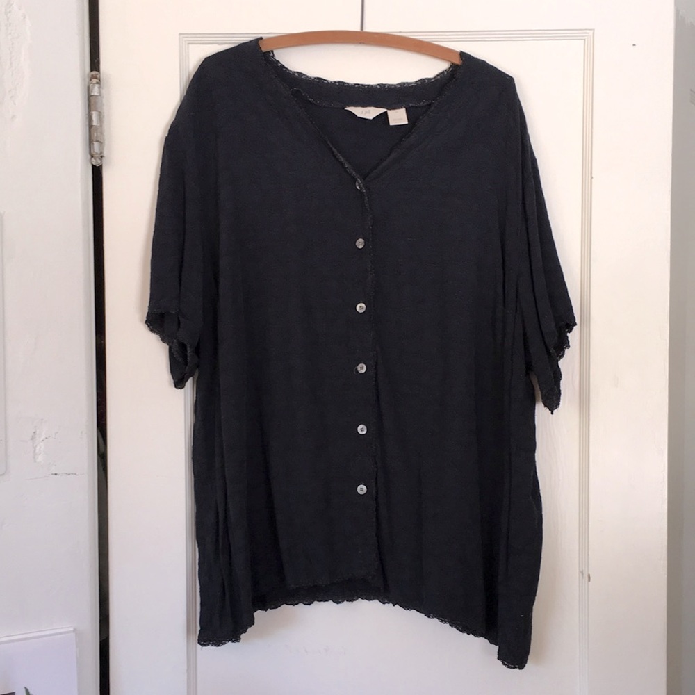 J. Jill Black Short Sleeve T-shirt